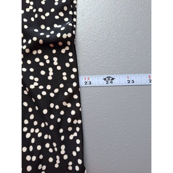 Talbots Wrap Top Stretch Blouse XS Black White Polka Dot Career Classic - Picture 8 of 8